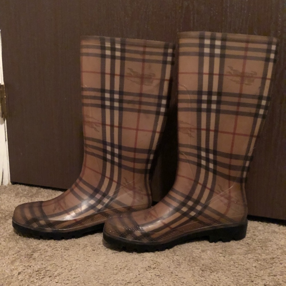 Burberry rain boots